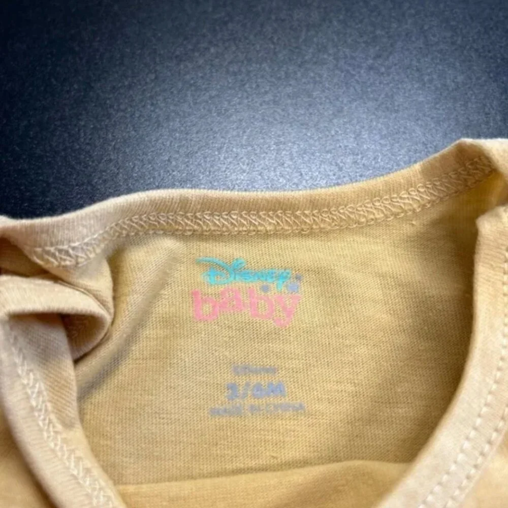 NWOT Disney Baby Peter Rabbit Bodysuit Yellow Bunny Short Sleeve Multiple Sizes